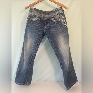 Miss Me Y2K Cuffed Capri Low Rise Embellished Jeans Size 27 Women’s
